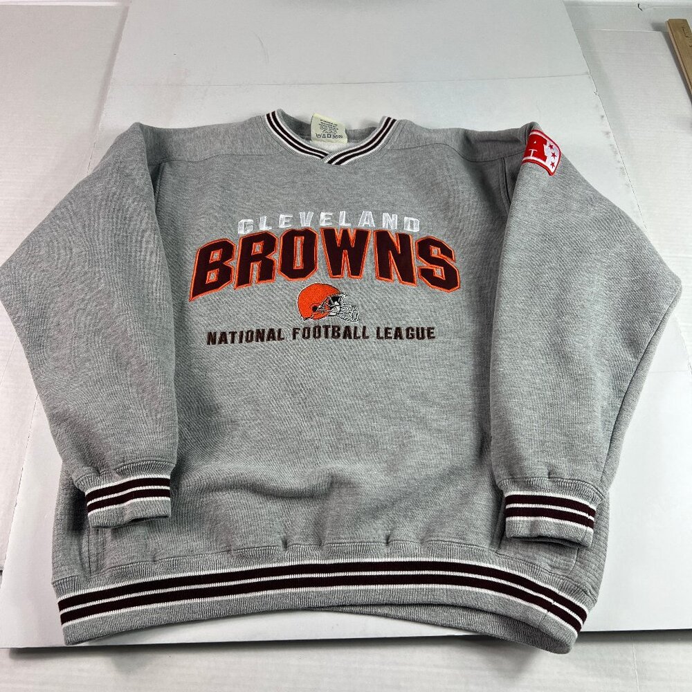 VTG 90s Lee Cleveland Browns Football Sweatshirt Mens Medium Grey Faded Crewneck